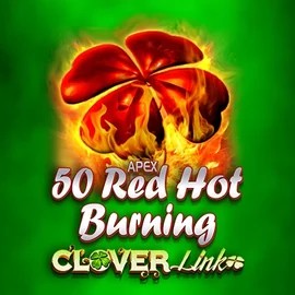 50 Red Hot Burning Clover Links online game logo by Novomatic on spinsahara.dk