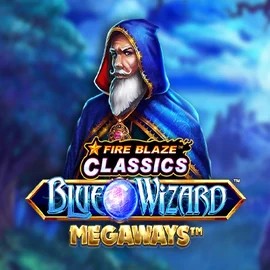 Fire Blaze Blue Wizard Megaways logo by Rarestone Gaming SpinSahara Casino