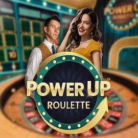PowerUP Roulette slot logo by Pragmatic Play at SpinSahara Casino