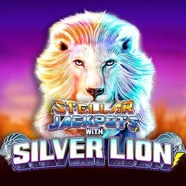 Stellar Jackpots with Silver Lion slot visual from Lightning Box Game available on spinsahara.dk